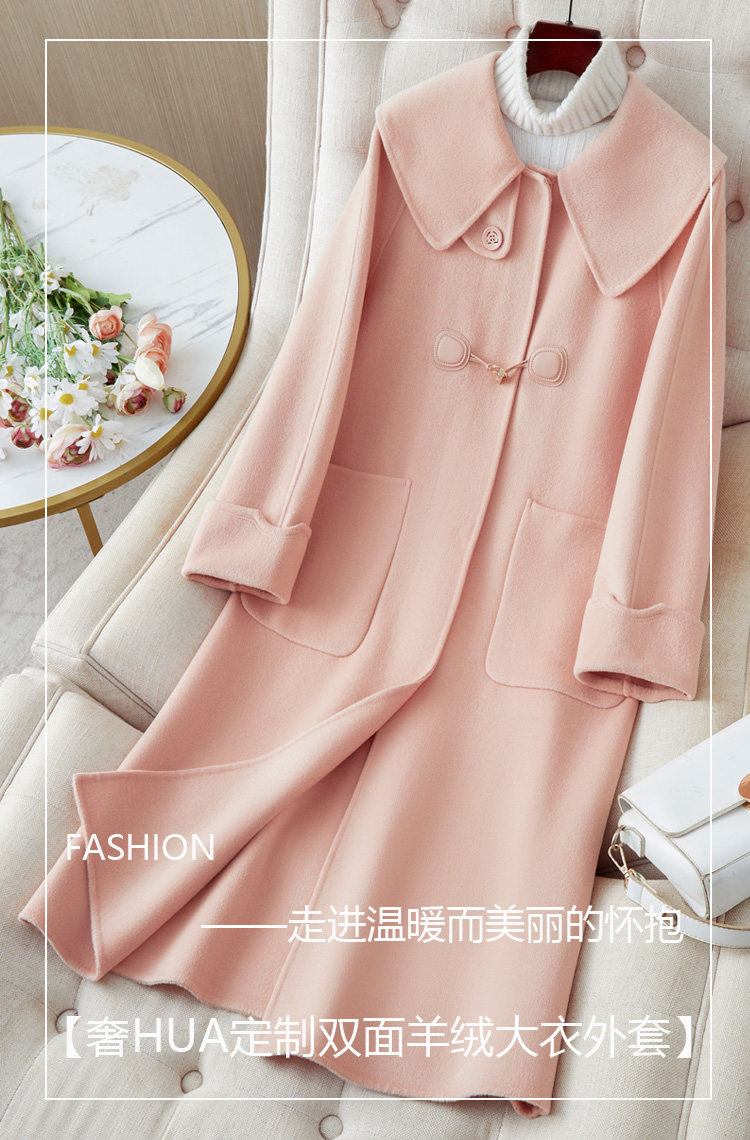 Двусторонное кашемировое длинное элитное шерстяное пальто, куртка, средней длины, 2023 года, в корейском стиле, оверсайз для возраста       