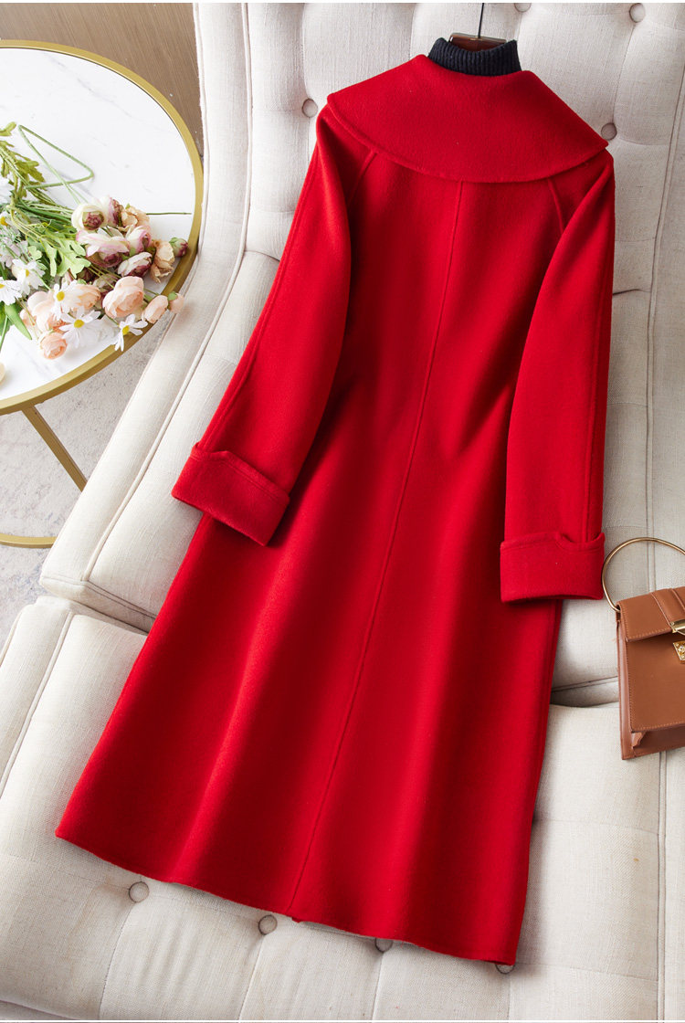 Двусторонное кашемировое длинное элитное шерстяное пальто, куртка, средней длины, 2023 года, в корейском стиле, оверсайз для возраста       