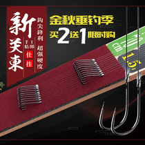  New Kanto carp fishing hook Crucian carp hook line double hook tied fish hook anti-winding winter fishing finished line set