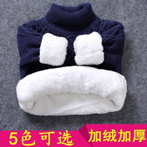 Winter childrens sweater plus thicker collar will be a boy and girls knit in 2022