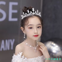 Crown Girl Show Birthday Crown Necklace Suite Han Edition Sophia Hanghai Hanghai Drilling Water Diamond Pearl Children