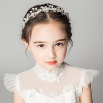 Childrens garment headdress Sen - haired pearl in 2021 new dress model walking show flower child crown Korea
