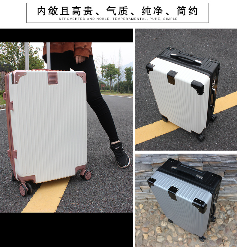 Khung nhôm retro hành lý nữ xe đẩy trường hợp nam vali phổ quát bánh xe sinh viên đại học Phiên bản Hàn Quốc của hộp nhỏ tươi góc phải giá vali kéo loại to