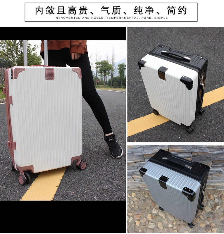 Khung nhôm retro hành lý nữ xe đẩy trường hợp nam vali phổ quát bánh xe sinh viên đại học Phiên bản Hàn Quốc của hộp nhỏ tươi góc phải vali sakos
