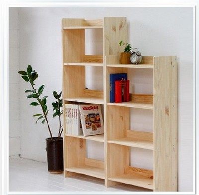 Simple solid wood bookshelf Children's solid wood bookcase Bookcase Storage cabinet Storage cabinet Customizable