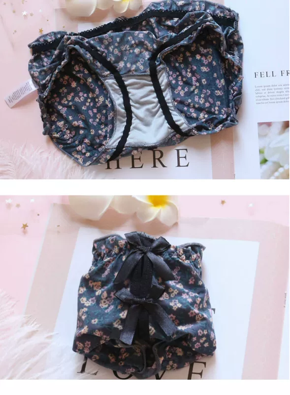 Vận chuyển đầy đủ Hoa sữa cổ điển Silk Openwork Bow Đồ lót Nhật Bản gợi cảm của phụ nữ Eo thấp - Nam giới