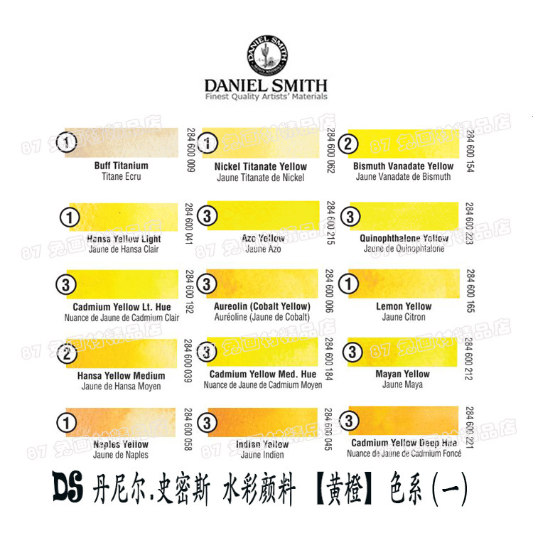 87 Rabbit DS American DanielSmithDaniel Smith Master Watercolor Pack 15ml Yellow One