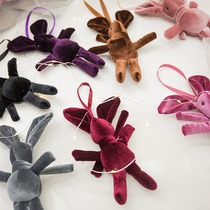 Flowers Bouquet Packaging Material Korea Suede Rabbit Cloth Art Rabbit Doll Led Copper Wire Lamp String Decoration Flashing Lights