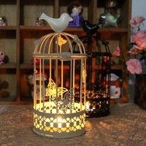 Minimalist Eurostyle Creative Iron Art Bird Cage Dining Table Candlelit Candlelight Dinner Props Romantic Hem Flowers Floral