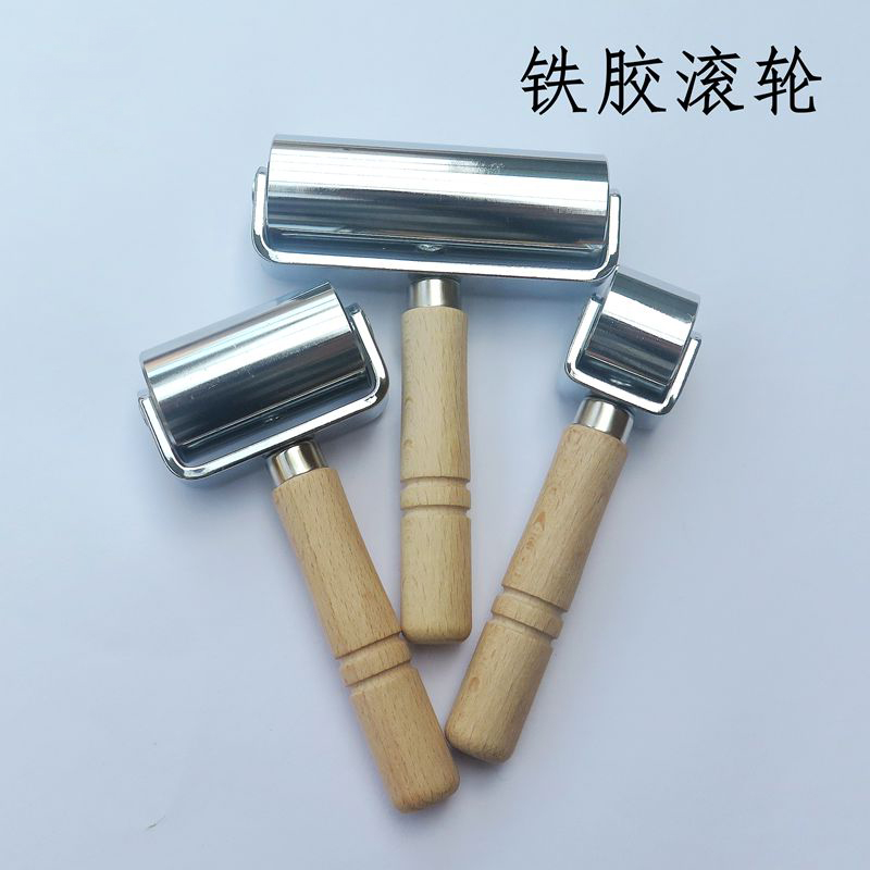DIY Handcrafted Hand-stitched Leather Art Rhombus Press-Edge Instrumental Roller Gluer Roller Rubber Rollers Bull Leather Iron Rolling Rubber Wheels