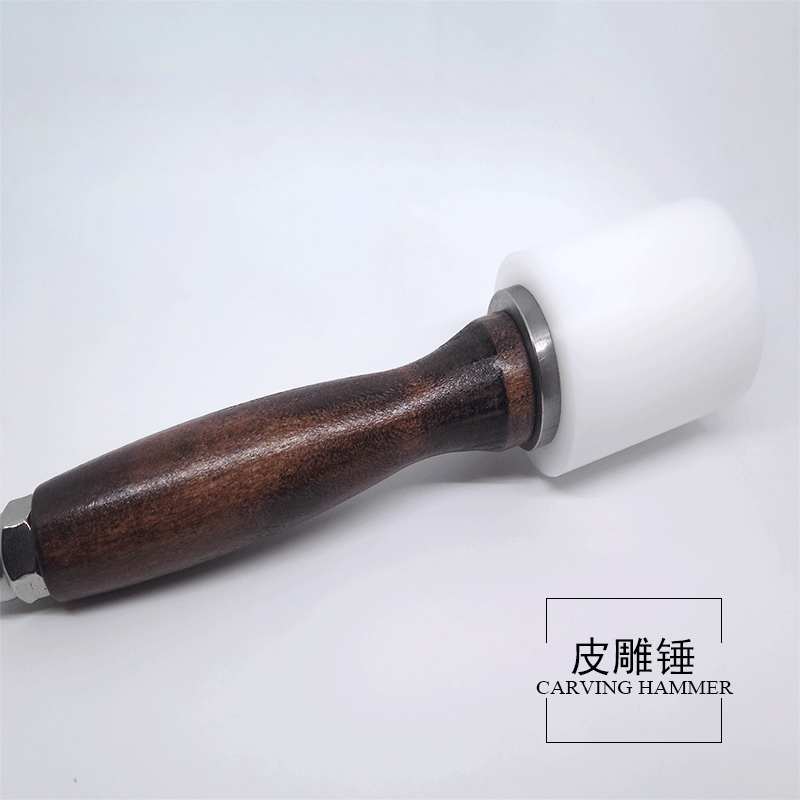 DIY handmade leather carved hammer leather leather leather leather leather leather leather carving tool nylon hammer engraving hammer wood handle rhombus head