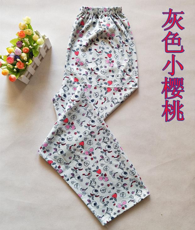Quần ngủ mùa xuân và mùa thu bông quần nhà quần phim hoạt hình lỏng thường nhà quần bông nhà dịch vụ điều hòa không khí quần quần ống rộng nữ