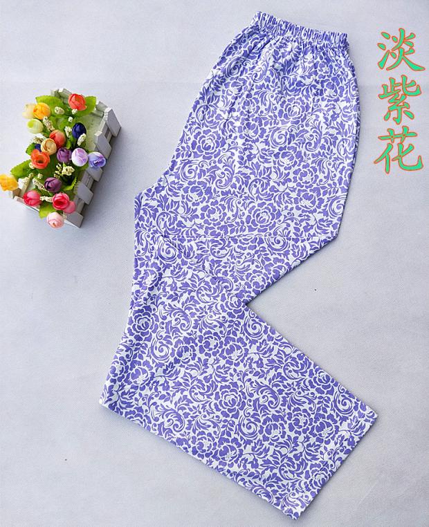 Quần ngủ mùa xuân và mùa thu bông quần nhà quần phim hoạt hình lỏng thường nhà quần bông nhà dịch vụ điều hòa không khí quần quần ống rộng nữ
