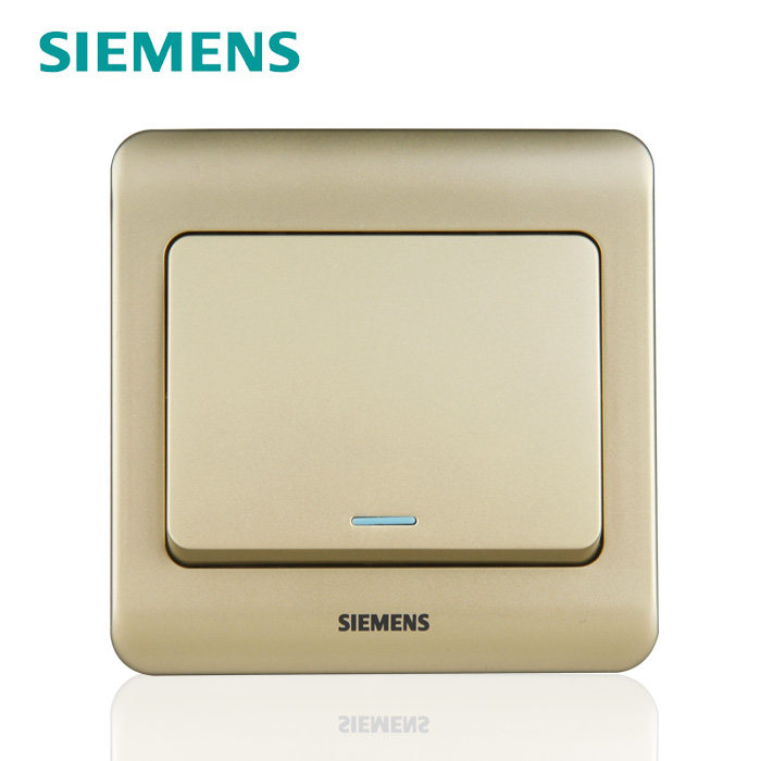 Siemens switch panel Siemens switch socket Vision series gold brown open single control switch with fluorescent