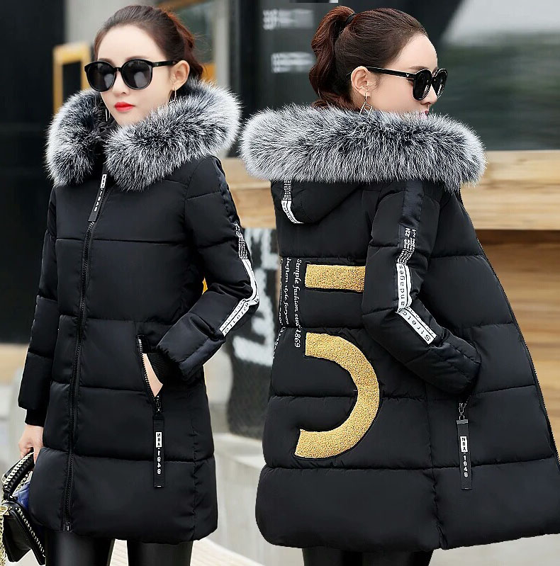 Cộng với phân bón XL phụ nữ mùa đông lỏng lẻo quần áo cotton 220 kg chất béo chị dày áo bông lông lớn áo phao lông vũ uniqlo nữ