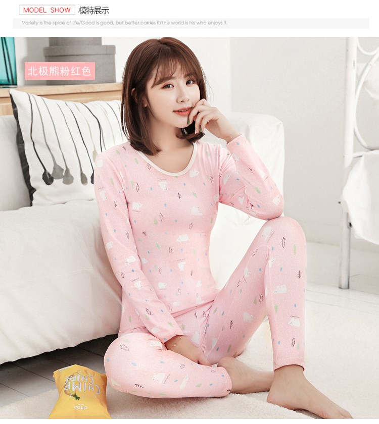 Quần lót nữ nhiệt cộng với nhung đầy đủ quần áo mùa thu quần dài mặc một bộ body định hình học sinh gợi cảm hai mảnh mùa đông quần áo giữ nhiệt đẹp