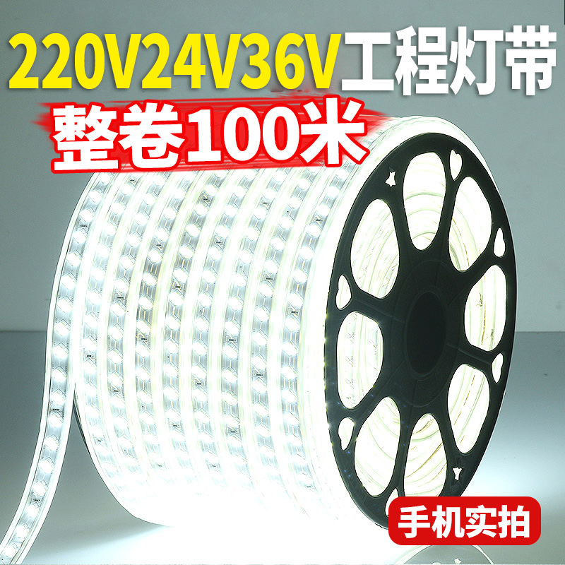 LED light with 220v outdoor waterproof basement tunnel construction site lighting decorative lighting white light bar 24V36V