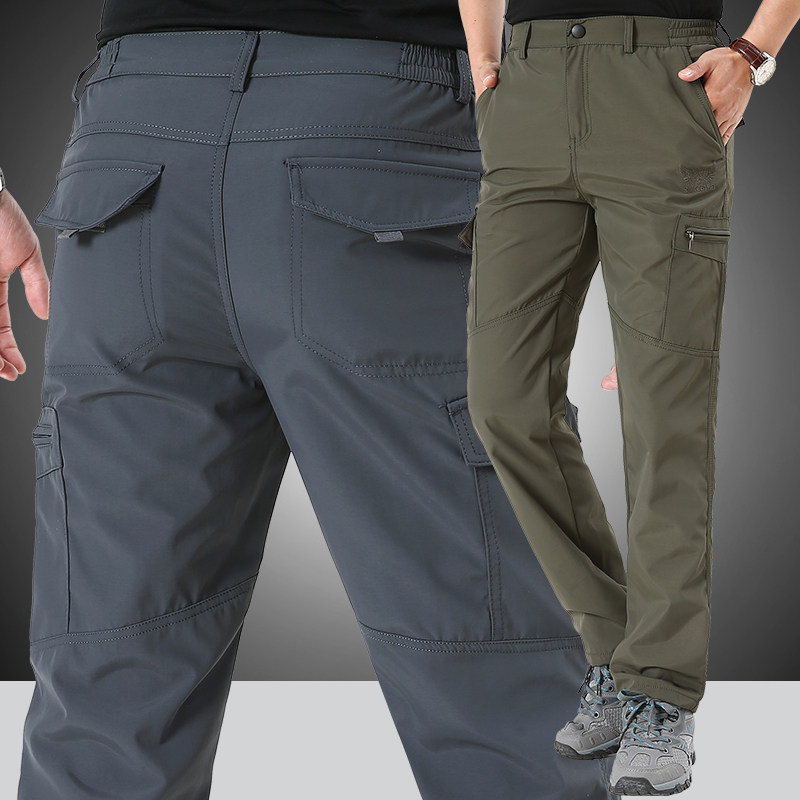 Outdoor Spring Summer Autumn Winter Men's Multi-Pocket Sports Pants Men Loose Punching Front Work Pants Men Casual Straight Cylinder Working Long Pants-Taobao