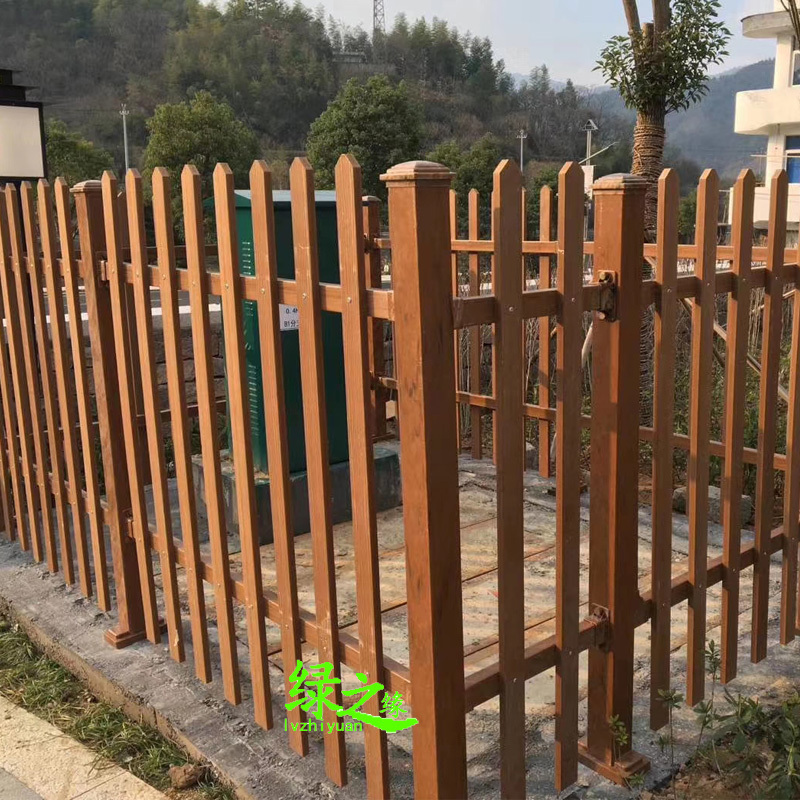 Plastic-Steel Wood-Colored Railings, Imitation Plastic Wood Fences, Courtyard Walls, Fences, Transformer Fences, Green Belt Guardrails, Wood Grain Color