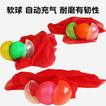 Soft ball long silk ball Taichi soft ball color silk floating with stainless steel sand belt ring standard race ball color with ball red