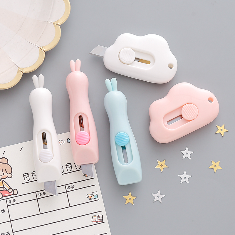 Cute Cloud Dot Beauty Knife Student Mini Portable Small Number Delivery Knife Carton Open Box Tool Opening for cutting paper knife