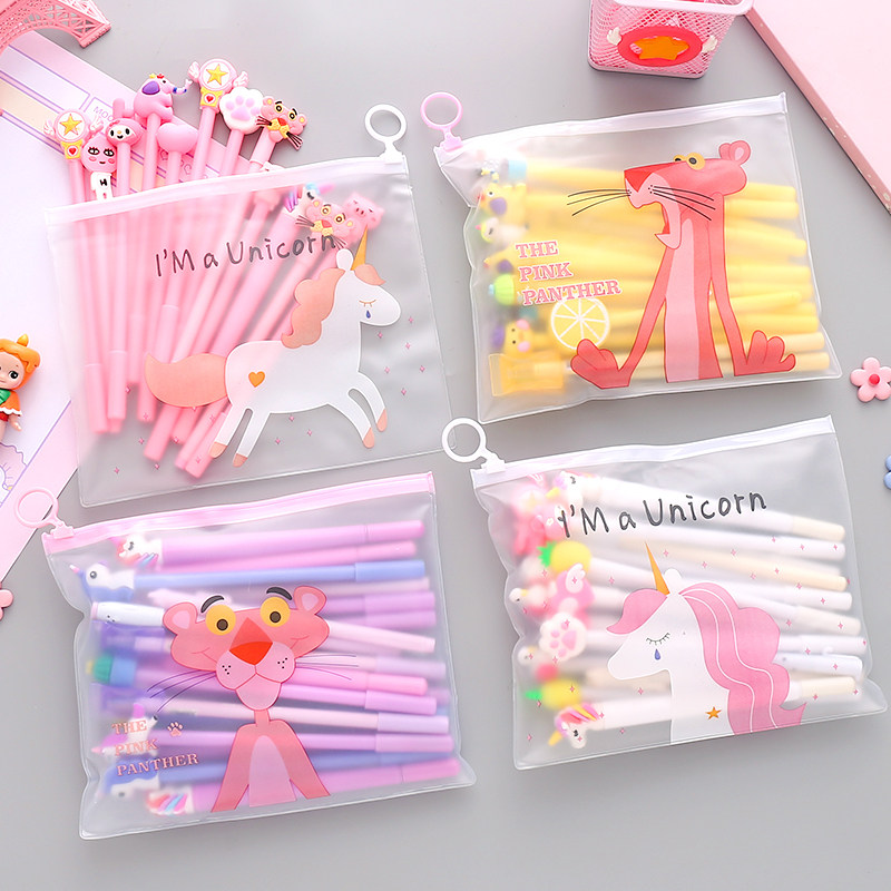 Teenage girl's heart looks cute in the middle sex Pen Chains Chains The South Korean creative supercute stationery supplies students use the black