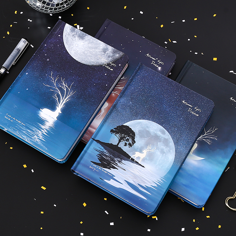 Luminous dreamy starry sky handbooks Painted Benson Sends male and female friends Hand ledger illustrator Diary Notebook
