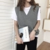 Mùa thu và mùa đông phiên bản Hàn Quốc của thời trang hoang dã V-cổ lỏng cotton dòng đầu vest vest vest sang trọng áo len nữ