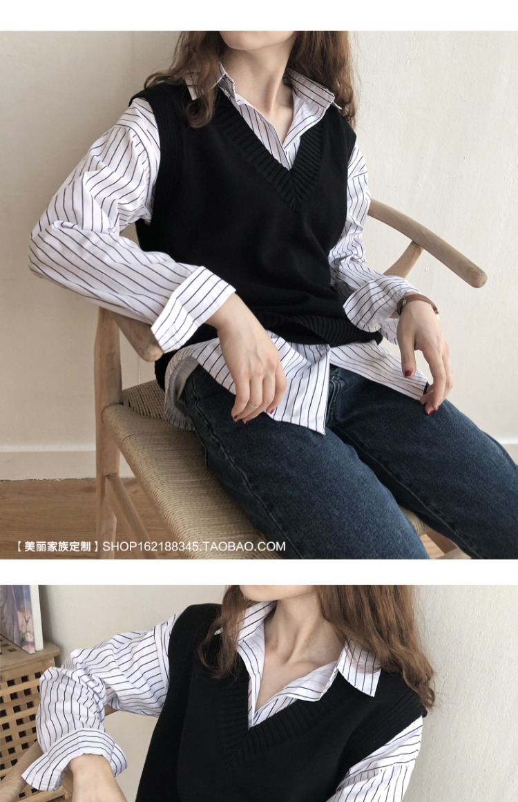 Mùa thu và mùa đông phiên bản Hàn Quốc của thời trang hoang dã V-cổ lỏng cotton dòng đầu vest vest vest sang trọng áo len nữ quần áo nữ mùa hè đẹp
