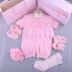 Quần áo một mảnh cotton mùa hè bé gái mỏng manh cô gái công chúa dễ thương 0-3-6-9 tháng 1 tuổi mùa hè - Áo liền quần