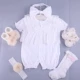 Quần áo một mảnh cotton mùa hè bé gái mỏng manh cô gái công chúa dễ thương 0-3-6-9 tháng 1 tuổi mùa hè - Áo liền quần