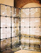 Living room sales department club stainless steel screen partition art glass hot melt glass partition light luxury minimalist device