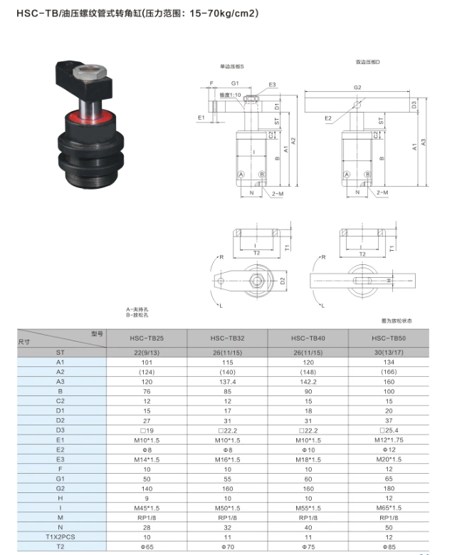 xilanh thủy lực 2 chiều HSL CHS dụng cụ cố định xoay thủy lực và xi lanh góc ép HSC25/40/50/63SR90 độ HNS xilanh thủy lực 80 cấu tạo xy lanh thủy lực