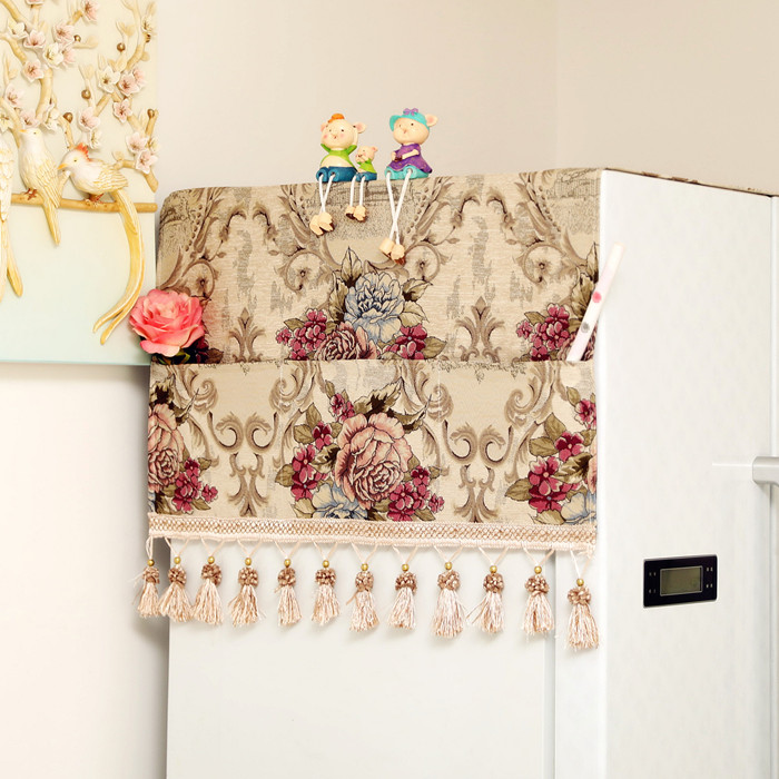 2018 mới phong cách châu Âu jacquard bìa bảo vệ nắp che bụi dày khăn tủ lạnh bụi máy giặt đa chức năng ra lệnh - Bảo vệ bụi áo trùm máy giặt