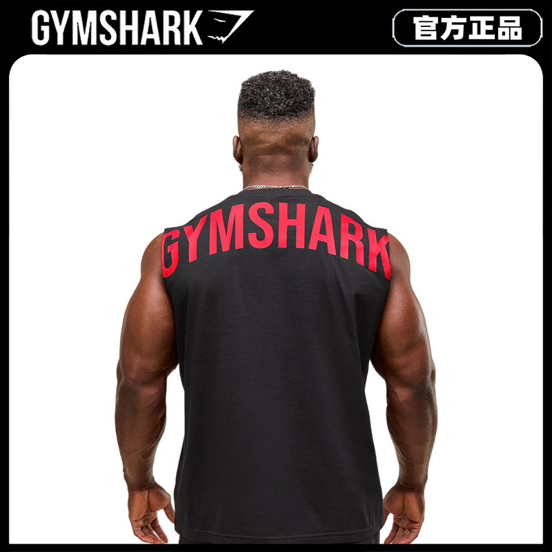 Gymshark Power Cut Shark Fitness Men's Pure Cotton Stretch Tank Top Casual Gym T-Shirt Sleeveless Top