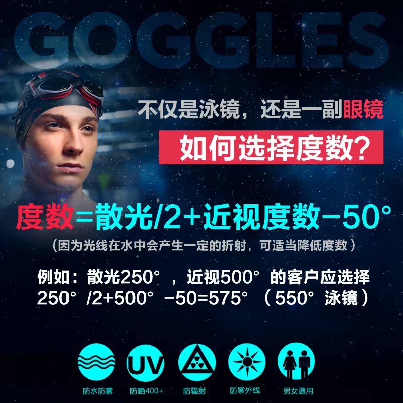 Водонепроницаемые детские плавательные очки Li Ning, оборудование для взрослых