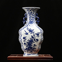 Neoclassical Chinese ceramics Blue and white antique vase ornaments Living room Bogu rack wine cabinet Home retro decorations