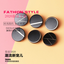 Metal button top womens woolen large button Joker high-end Korean suit clothes button cashmere overcoat buckle