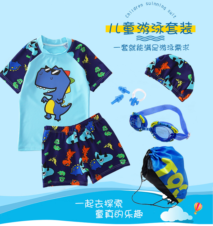 Áo Tắm trẻ em Trai Big Boy Đồ Bơi Set Boy Chia Con Bé Áo Tắm Kem Chống Nắng Áo Tắm Tập đồ bơi em bé