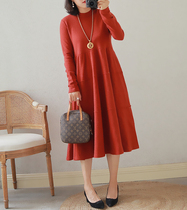 Double 11 new product ~ 21 autumn and winter warm and thin imported wool semi-high collar dress