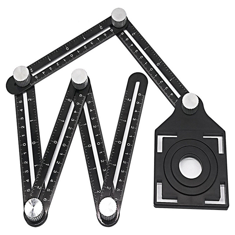 Tile drilling universal ruler universal tool ruler folding six angle ruler Alien Protractor six-fold ruler multifunction