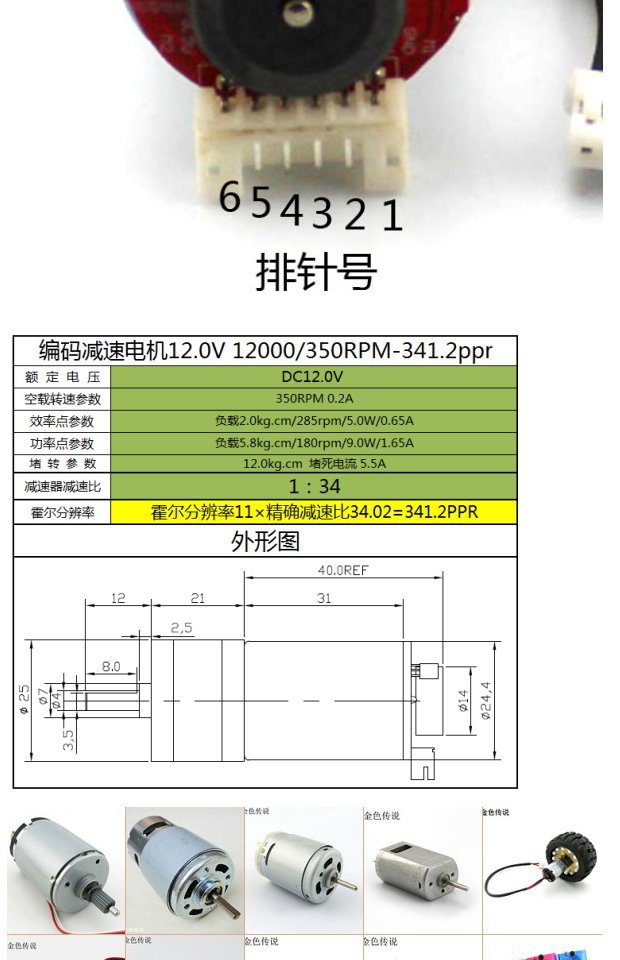 Bộ mã hóa động cơ đo tốc độ 25GA (6 / 12V) với bánh xe mã lực cân bằng mô-men xoắn cao - Smart Scooter xe thăng bằng fergus
