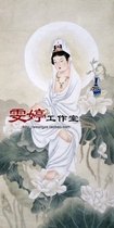 Painting characters Guanyin Bodhisattva line drawing papers feng shui painting flower-and-bird painting four feet painting painting calligraphy and painting