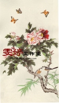 Gongbi painting white drawing background -- Peony butterfly Chinese painting Calligraphy painting Flowers and birds painting Living room painting Character painting Industrial painting  