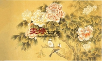 Gongbi painting white drawing background - - - Rich to white head Peony Chinese painting Calligraphy painting Flowers and birds painting Living room painting