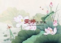 Meticulous painting white paper manuscript flower and bird line drawing Chinese painting manuscript Lotus Dragonfly bee painting homework painting *