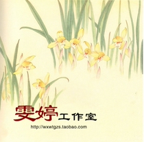 Meticulous painting White drawing draft flower and bird painting Chinese painting painting character customization
