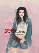 Meticulous painting White drawing flower and bird painting female figure painting modern girl manuscript homework calligraphy