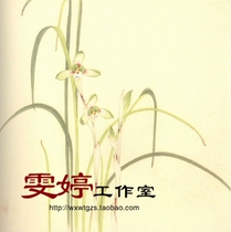 Meticulous painting White drawing draft flower and bird painting Chinese painting painting character customization