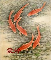 The fine line drawing papers carp liu shun figure flower-and-bird painting calligraphy and painting job painting